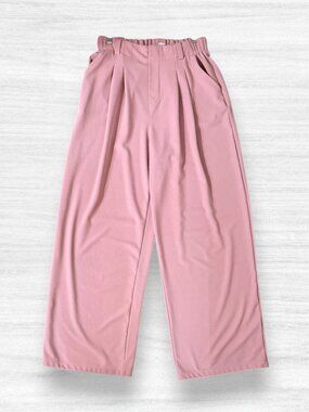 Halara Pink High Waisted Wide Leg Palazzo Pants M Tall Pockets Flowy Casual